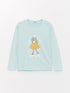 LC Waikiki Crew Neck Printed Long Sleeve Girl T-shirt